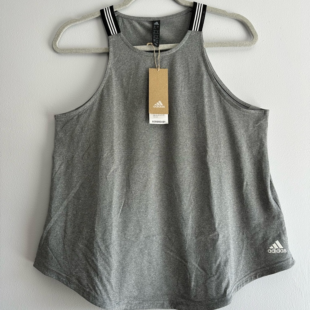 adidas gray training tank top